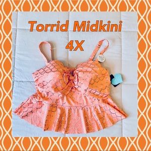 NWT Torrid Peach Pink Midkini Top 4X FULLER BUST